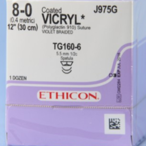 Vicryl™ Absorbable Sutures - Undyed Braided, 8-0, double-armed TG160-6 needle