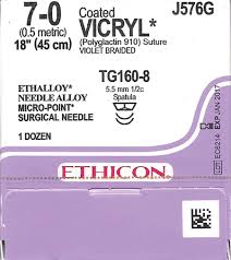 Absorbable Sutures - Undyed Braided, 7-0, single-armed P-1 needle